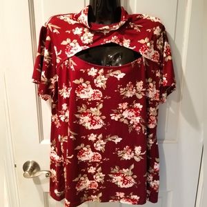 Rue Flowery Open Chest Blouse - NWOT